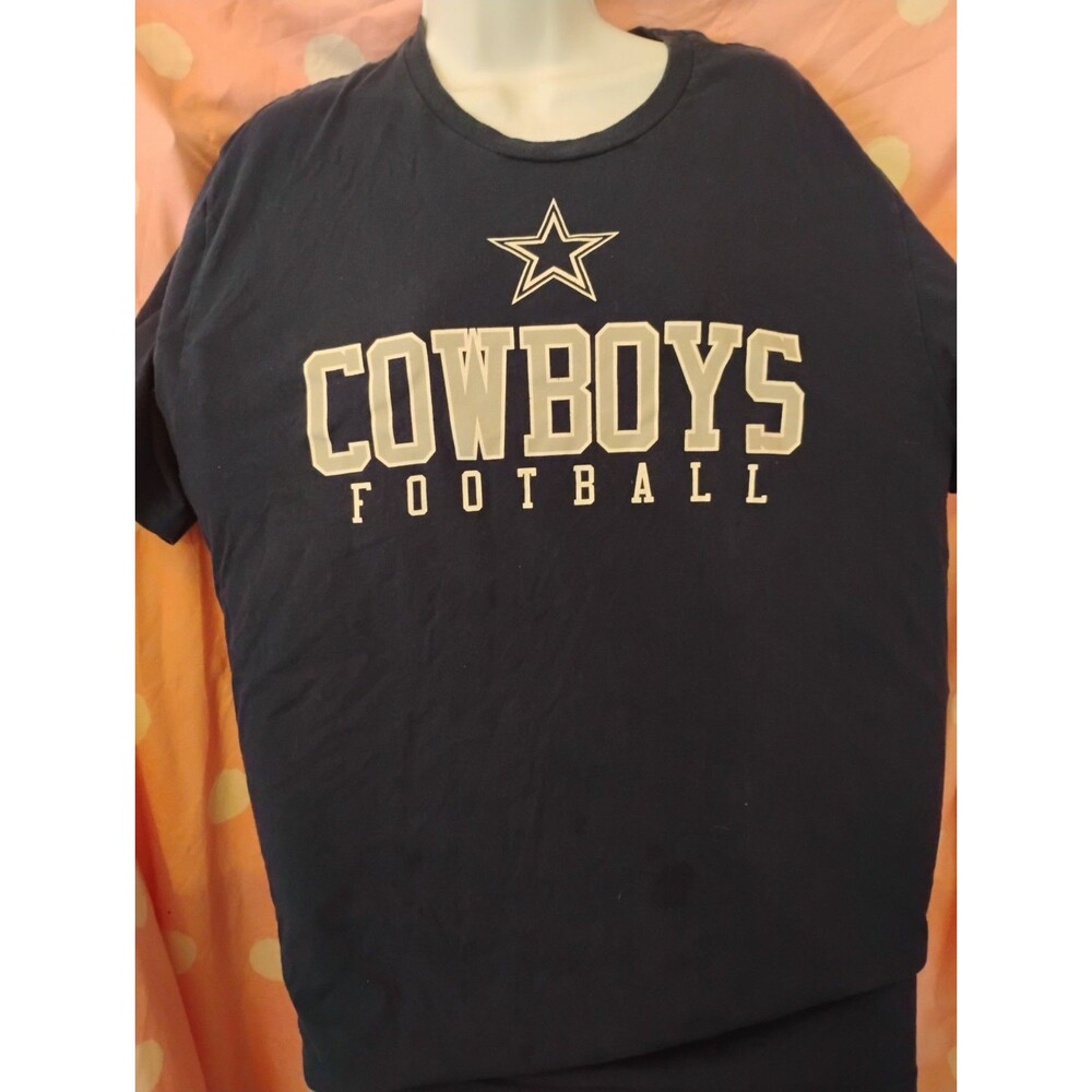 (#2) Dallas Cowboys Authentic Navy Blue T-shirt Size Large 100% Cotton